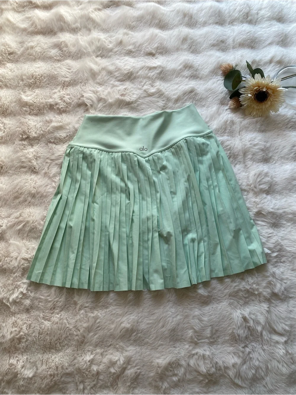 ALO Yoga Pleated Mini Skirt in Mint